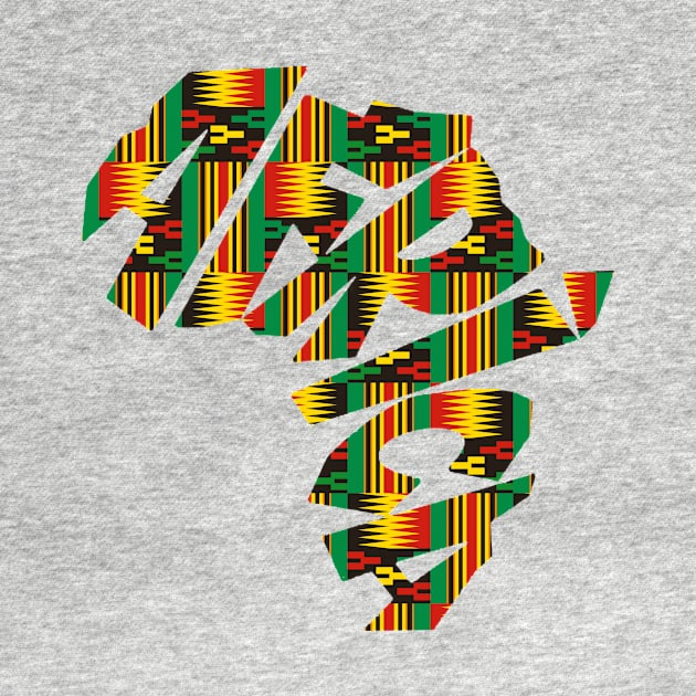 Africa Map with Kente Pattern, African Style by kentevibes